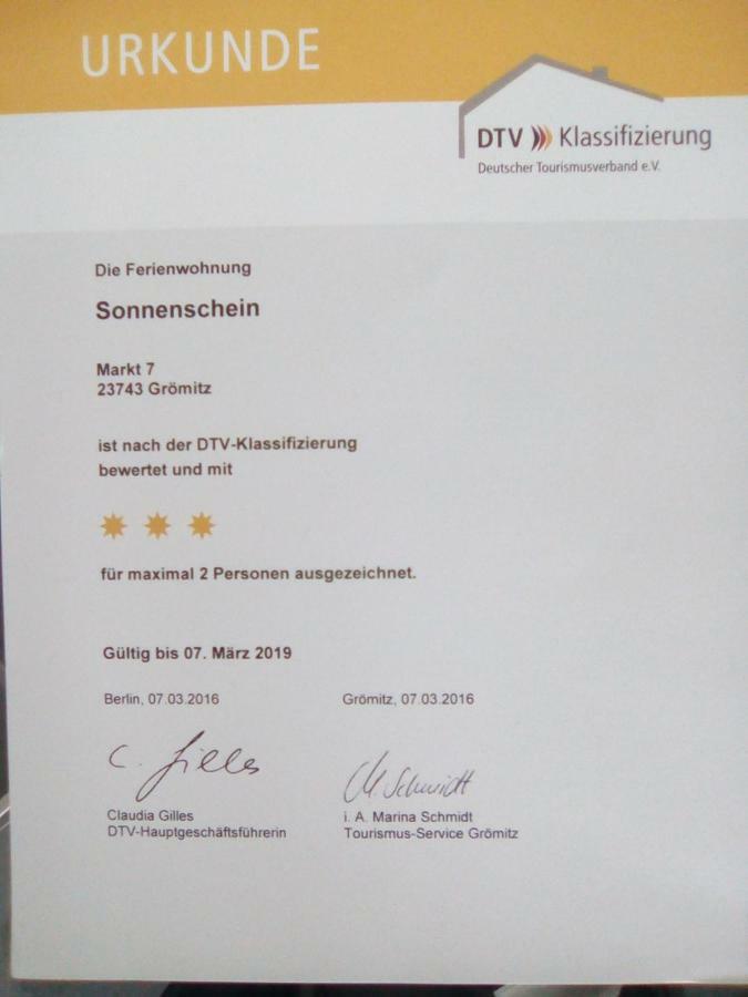 Wohnung Sonnenschein Inkl Strandkorb Vom 01 05-01 10 Grömitz Zewnętrze zdjęcie